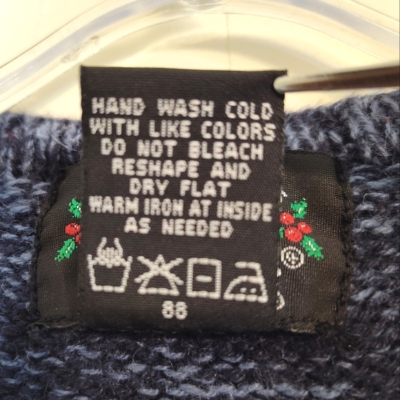 Designers Studio Originals women's navy blue snow men's Christmas vest size (P/P - Picture 5 of 8